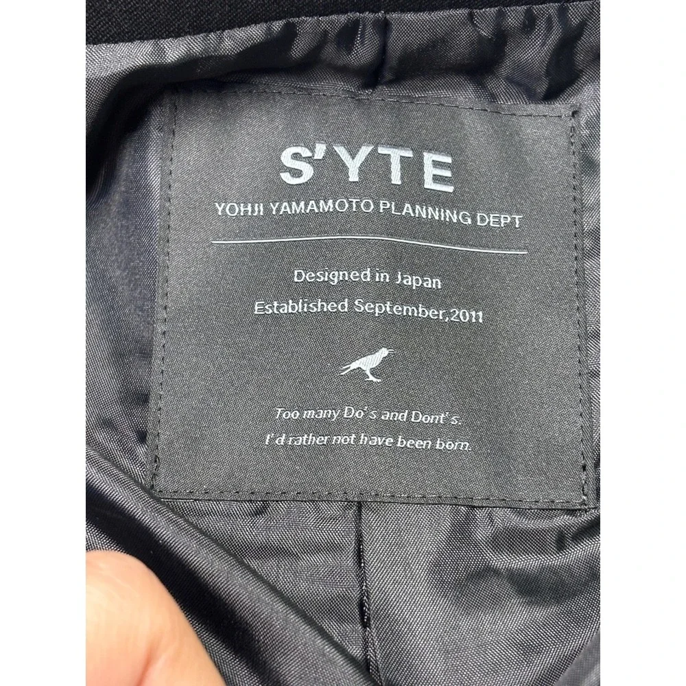 S'YTE Yohji Yamamoto Mens 4-Button Wool‎ Blend Blazer Black Size 3 Made Japan